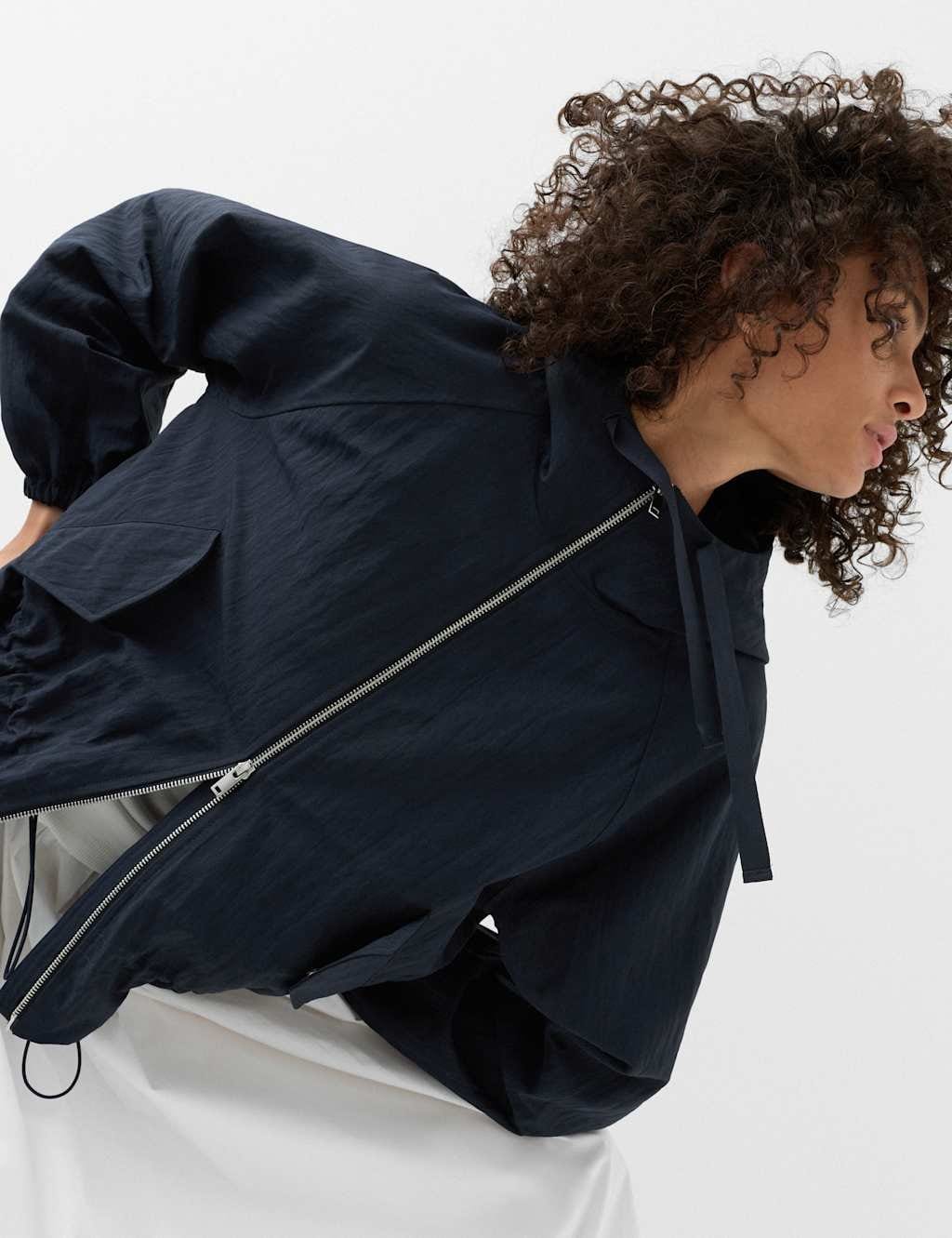 M&S Midnight Navy Peplum Parka Jacket