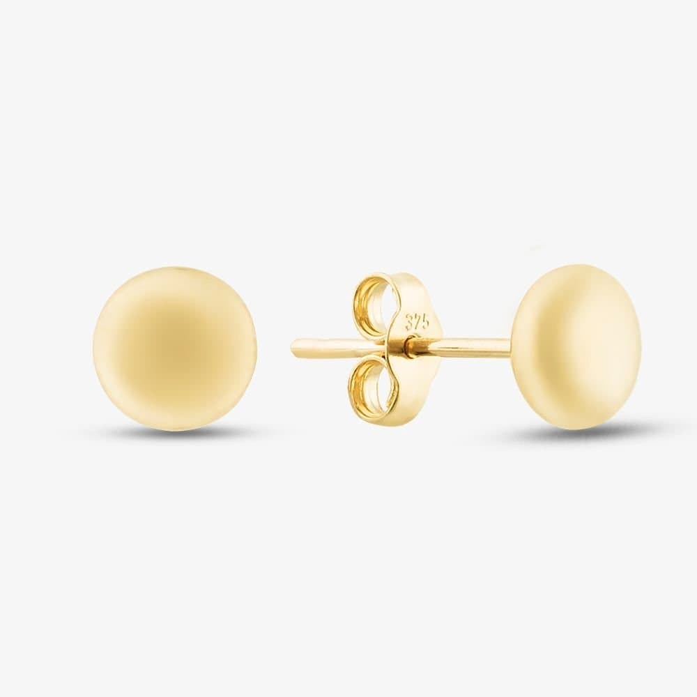T.H.Baker T.H.Baker Women's 9ct Yellow Gold 5mm Round Button Stud Earrings E17-5394