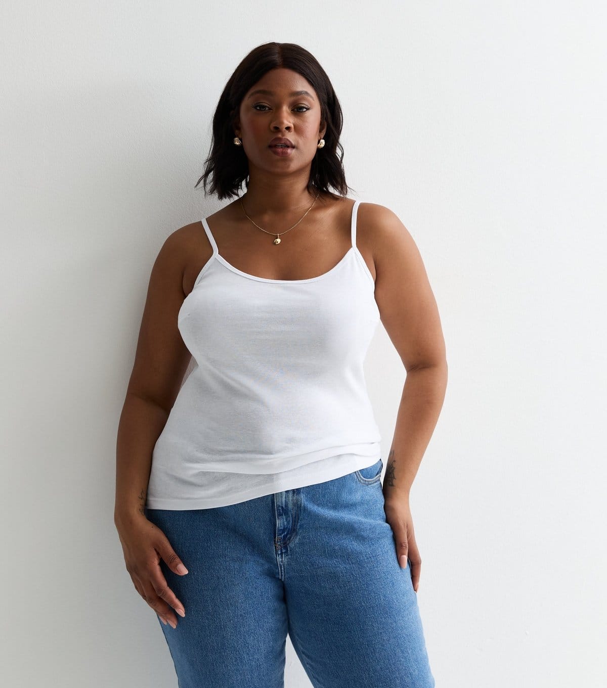 New Look Plus Size White Scoop Neck Vest
