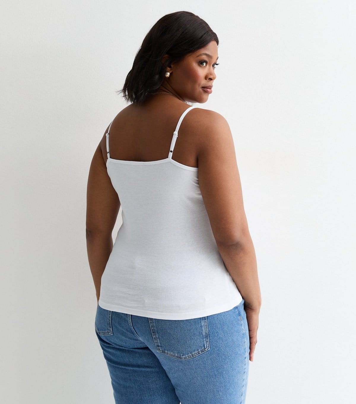 New Look Women's Plus Size White Scoop Neck Vest Curves New Look - 4