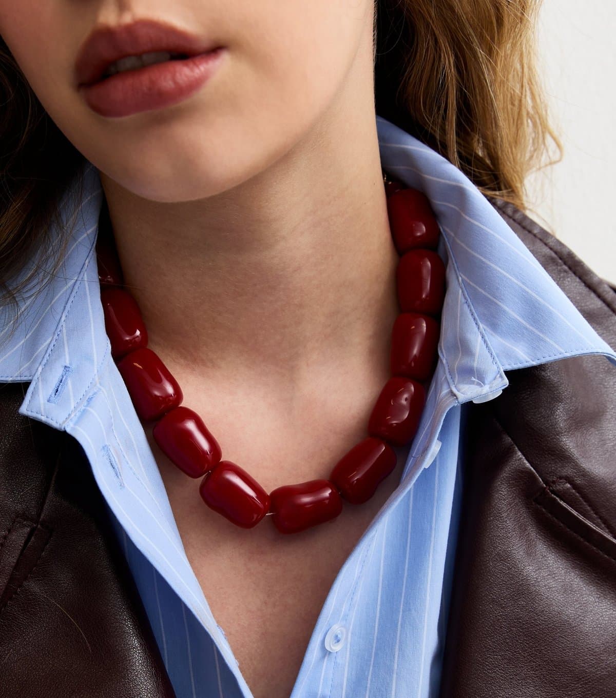New Look New Look Red Resin Bead Necklace
