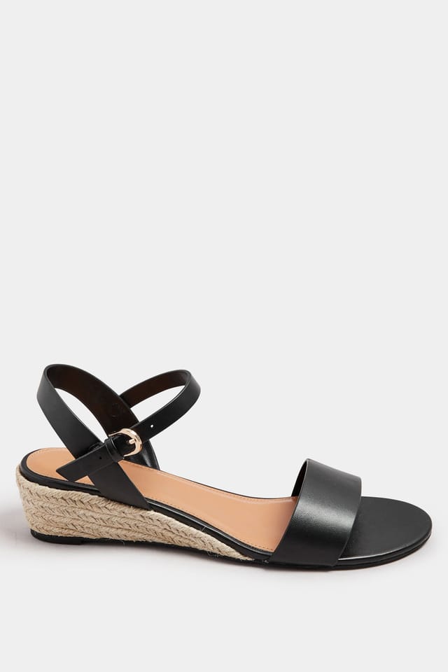 Long Tall Sally Long Tall Sally Women's Rope Wedge Sandals in Black - 3