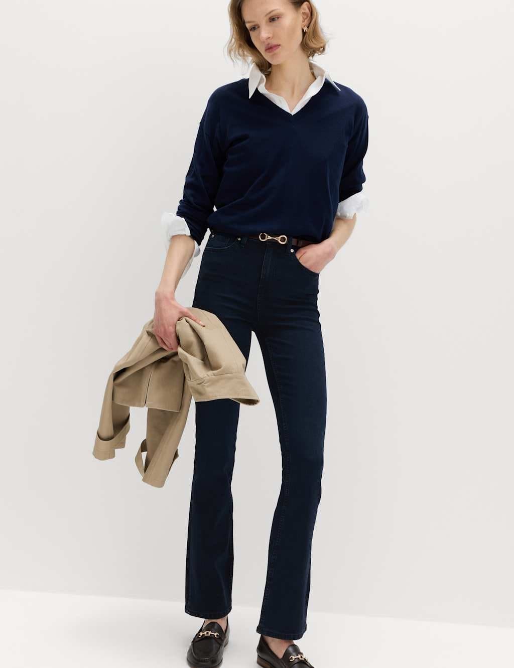 Marks & Spencer M&S Blue/Black Bootcut Jeans