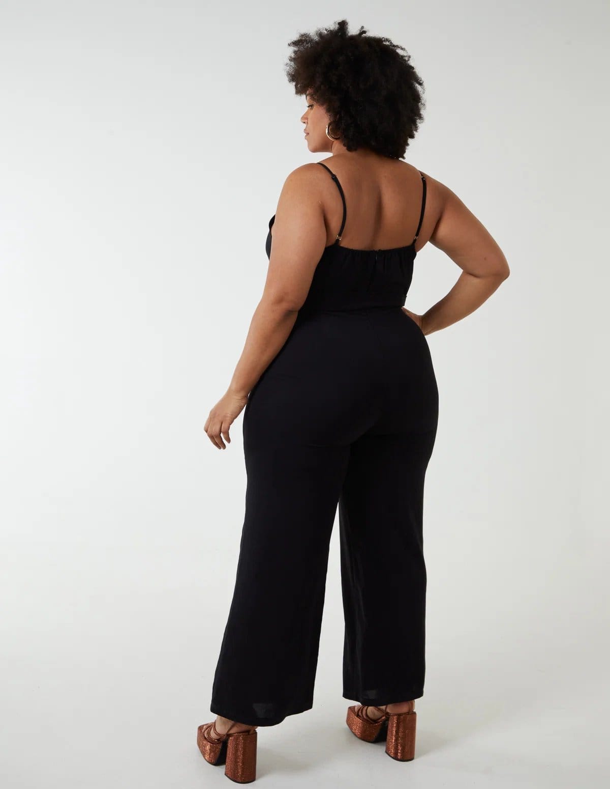 Blue Vanilla Curve Button Front Strappy Jumpsuit - 4