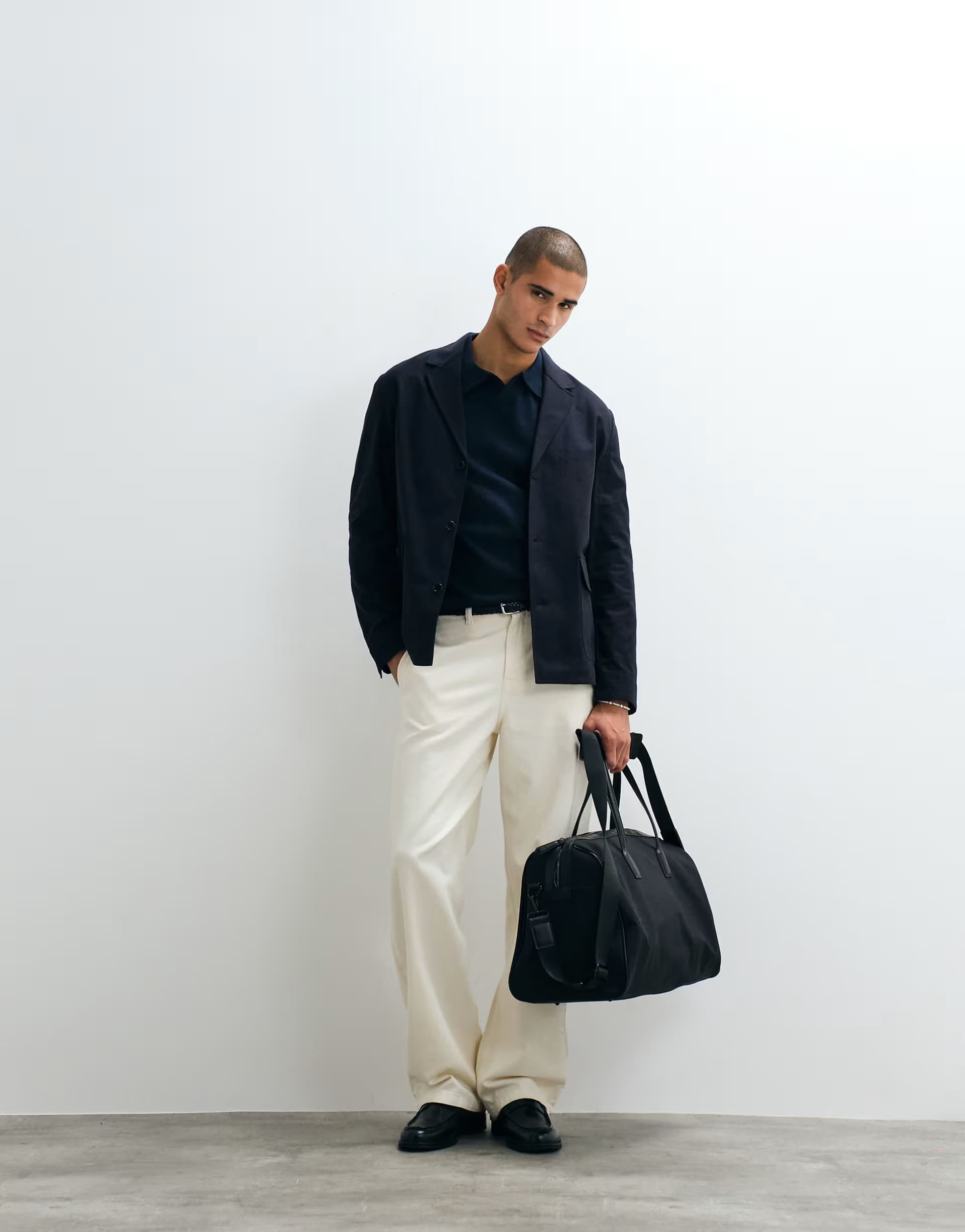 ASOS ASOS ARKET Navy Blue Cotton Blazer