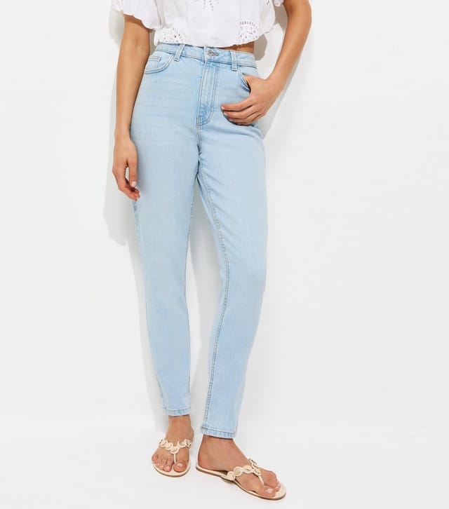 New Look Women's Tall Light Blue Cotton Rich Hannah Straight Leg Jeans New Look - 3