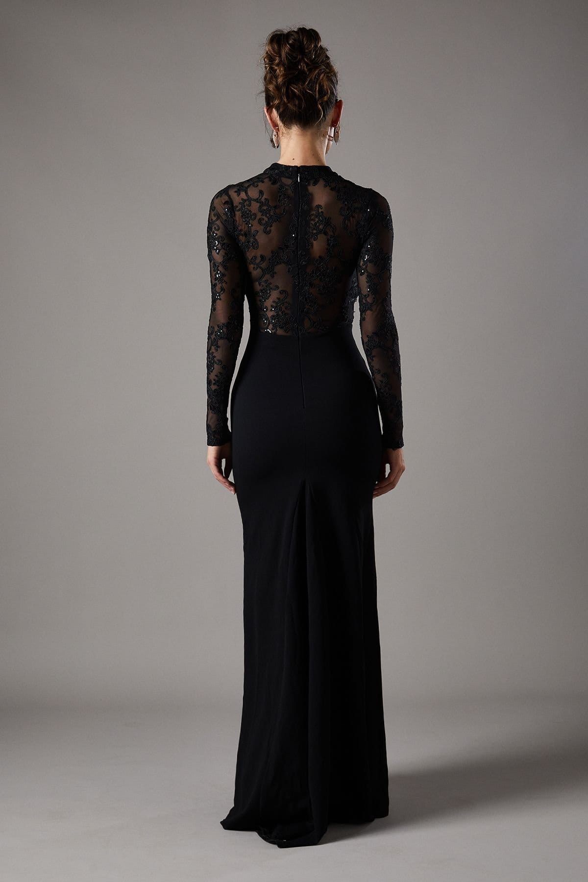 Coast Coast Women's Lace Maxi Dress With Lace Mix in Black - 4
