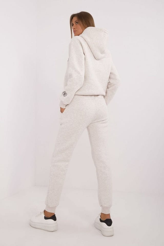 Love Lace Love Lace Women's Insulated Hooded Sweatshirt & Pants Set in Beige - 3