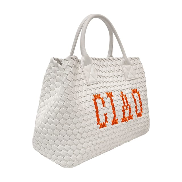 Lilly Loves Lilly Loves Women's White Woven CIAO Orange Bag - 2
