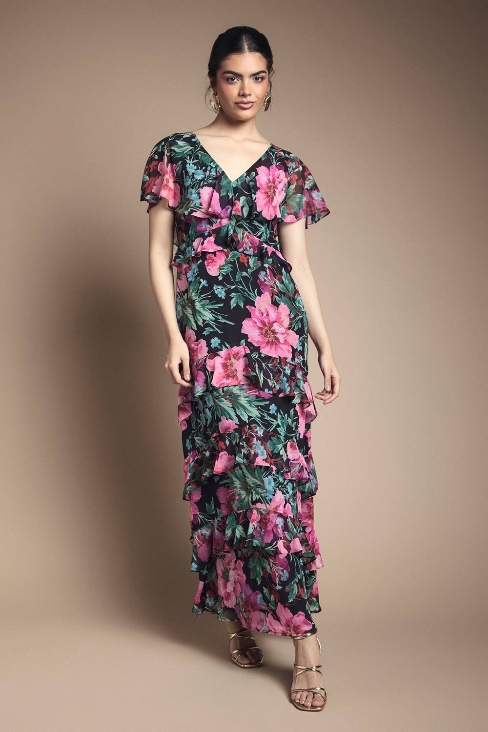 Oasis Oasis Women's Ruffle Detail Maxi Dress in Black - 2