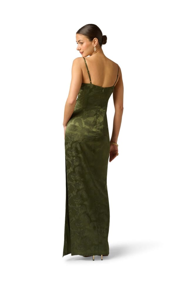 Adrianna by Adrianna Papell Adrianna by Adrianna Papell Women's Woven Jacquard Long Dress in Dark Green - 3