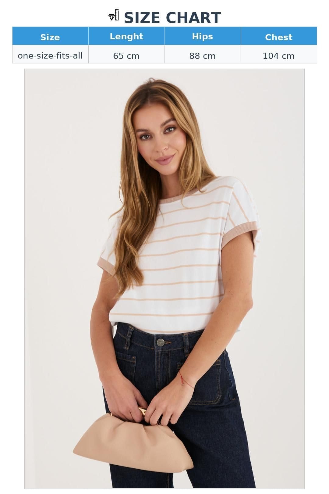 Love Lace Love Lace Women's Striped Cotton Elastane Casual Blouse Bow Back in White - 4