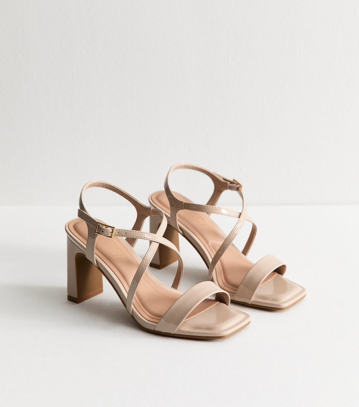 New Look Women's Wide Fit Off White Crossover Strap Block Heel Sandals Vegan New Look - 4