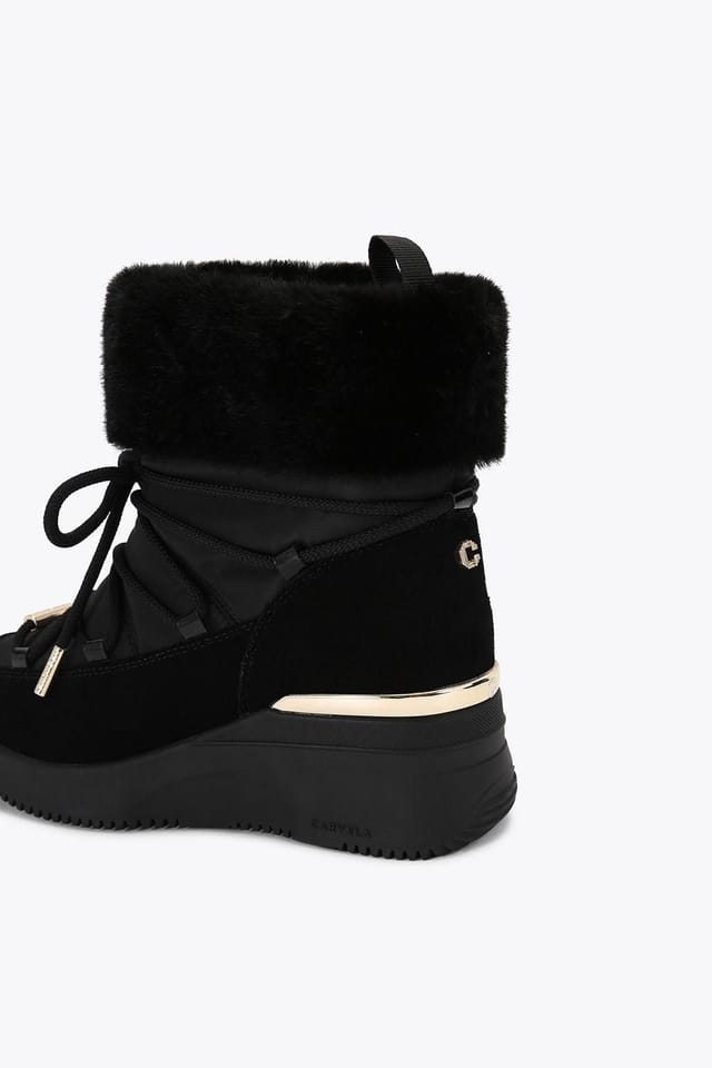 Carvela Carvela Women's 'Skyline Wedge Bootie' Suede Fabric Trainers in Black - 3