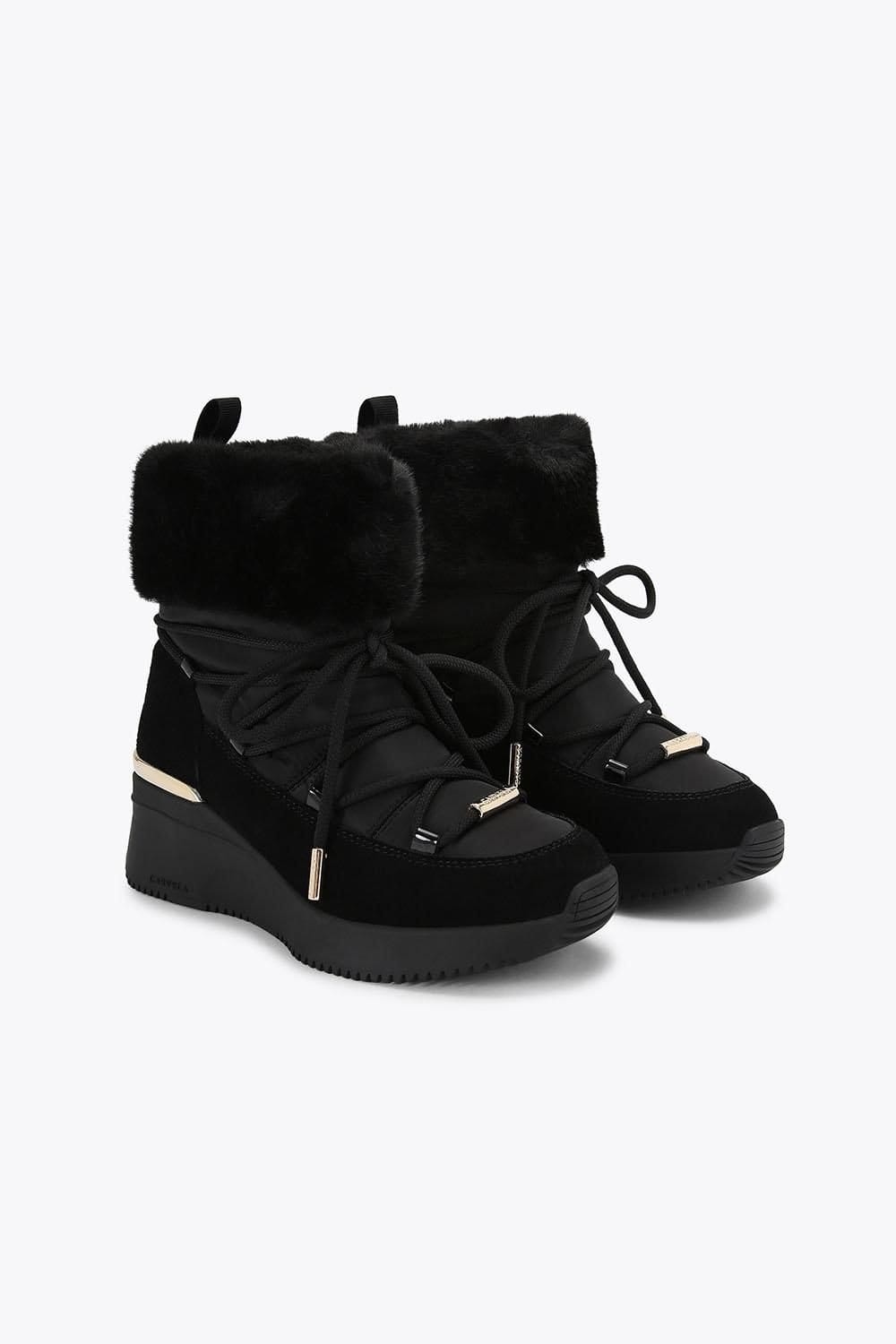 Carvela Carvela Women's 'Skyline Wedge Bootie' Suede Fabric Trainers in Black - 4