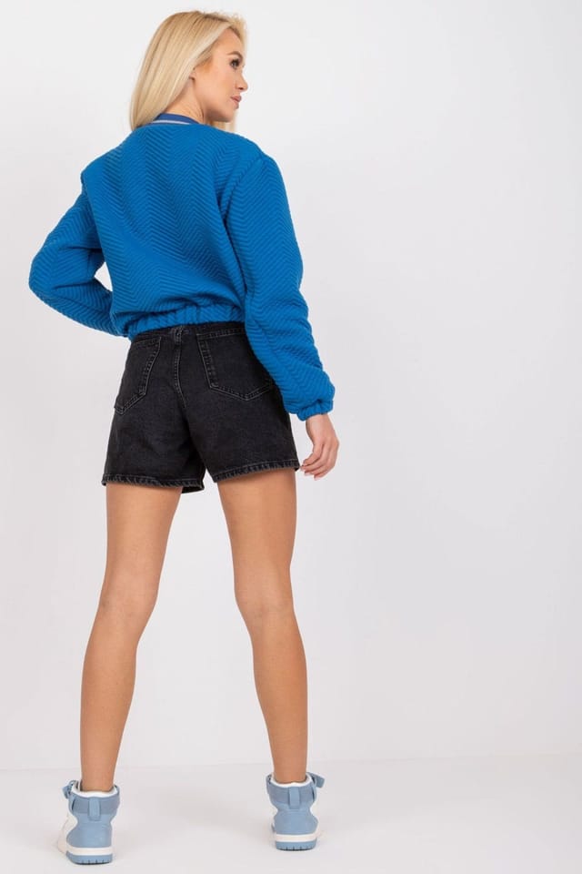 Love Lace Love Lace Women's Lined Polyester Jacket with Pockets & Elastic Hem in Blue - 3