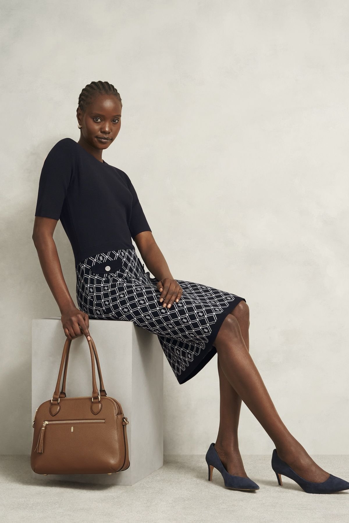 Hobbs London Hobbs London Women's Perrie Knitted Dress in Dark Navy - 3