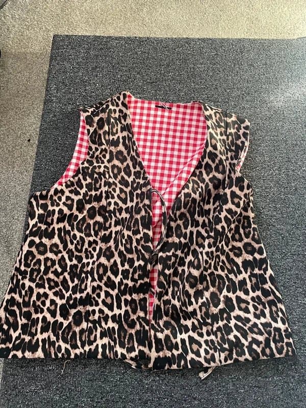 ASOS Reversible leopard/gingham vest