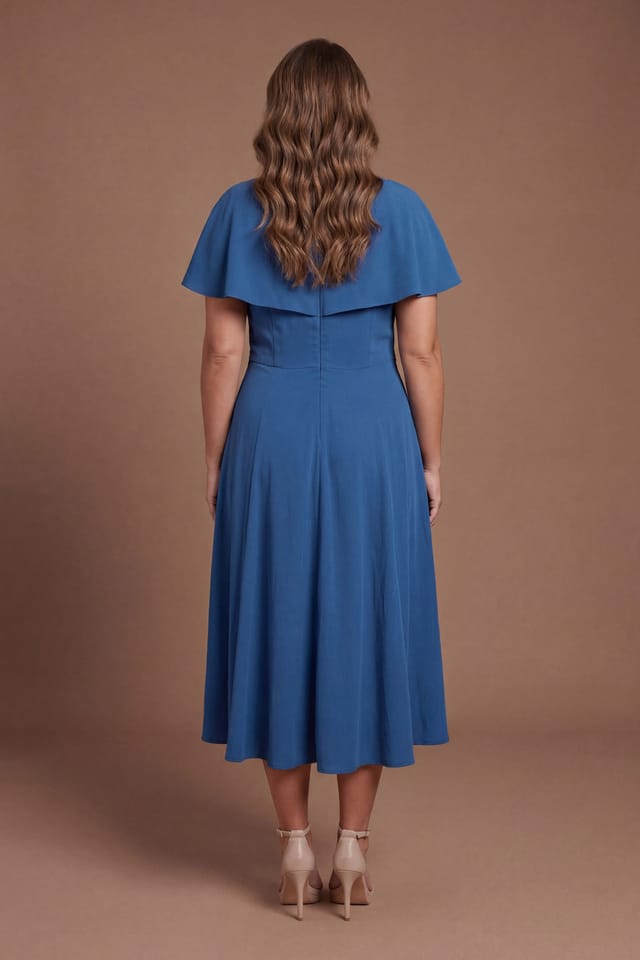Coast Coast Women's Plus V Neck Short Sleeve Ponte Midi Dress in Cobalt - 2