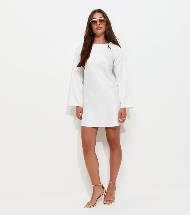 New Look Women's White Satin Cowl Back Mini Dress New Look - 3