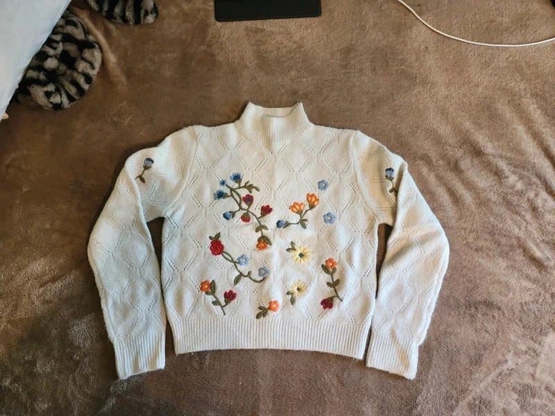 ASOS White floral sweater