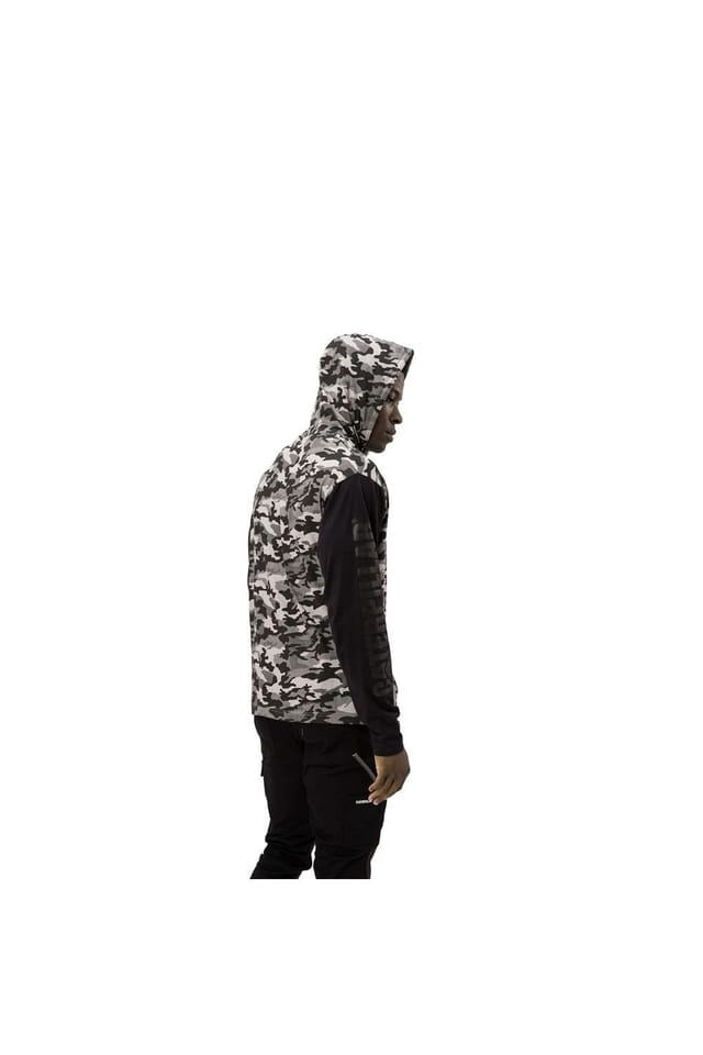 Caterpillar Caterpillar Men's Hooded Long Sleeve Tee in Stone - 2