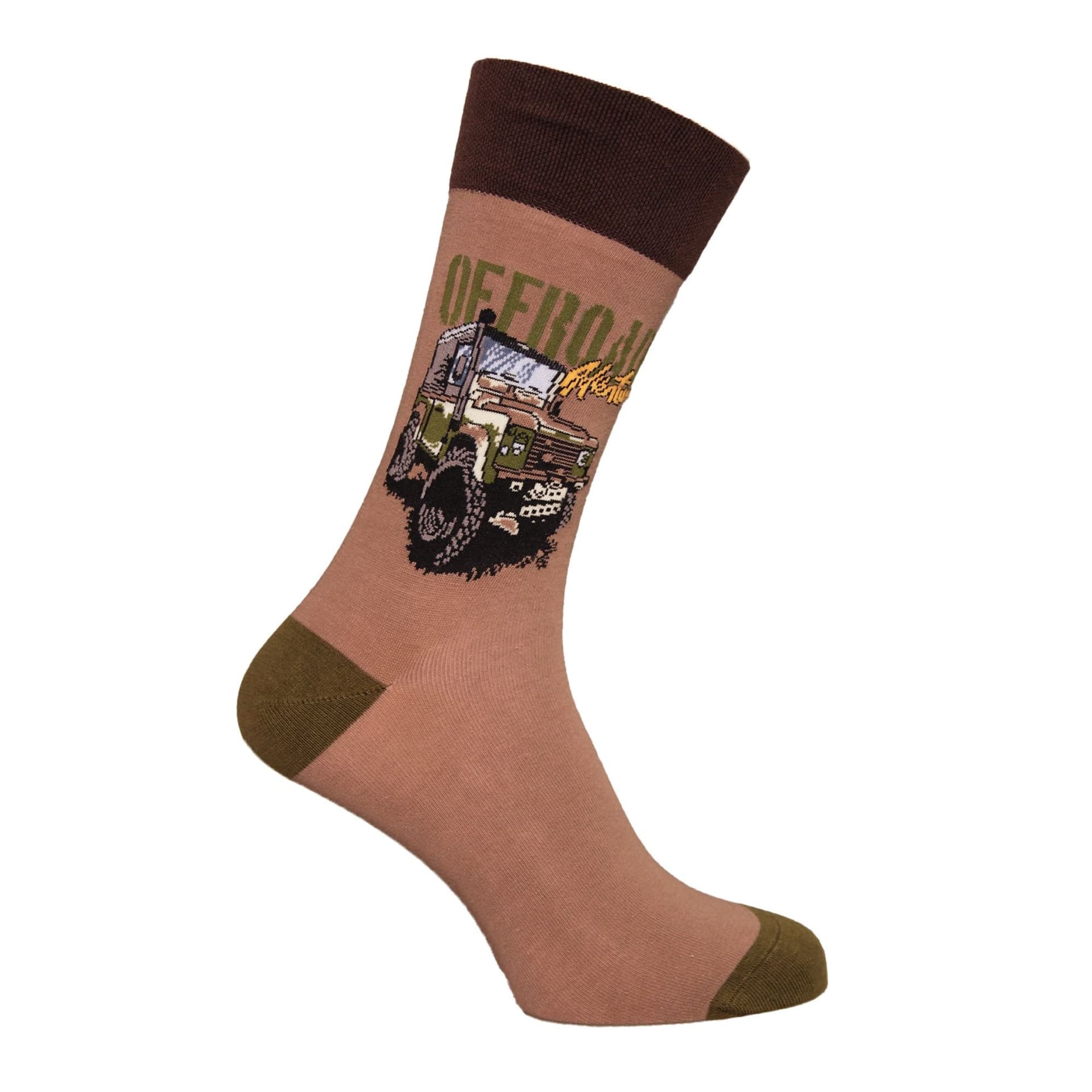 Simply Essentials Simply Essentials Men's Toys Safari Truck Socks in Beige