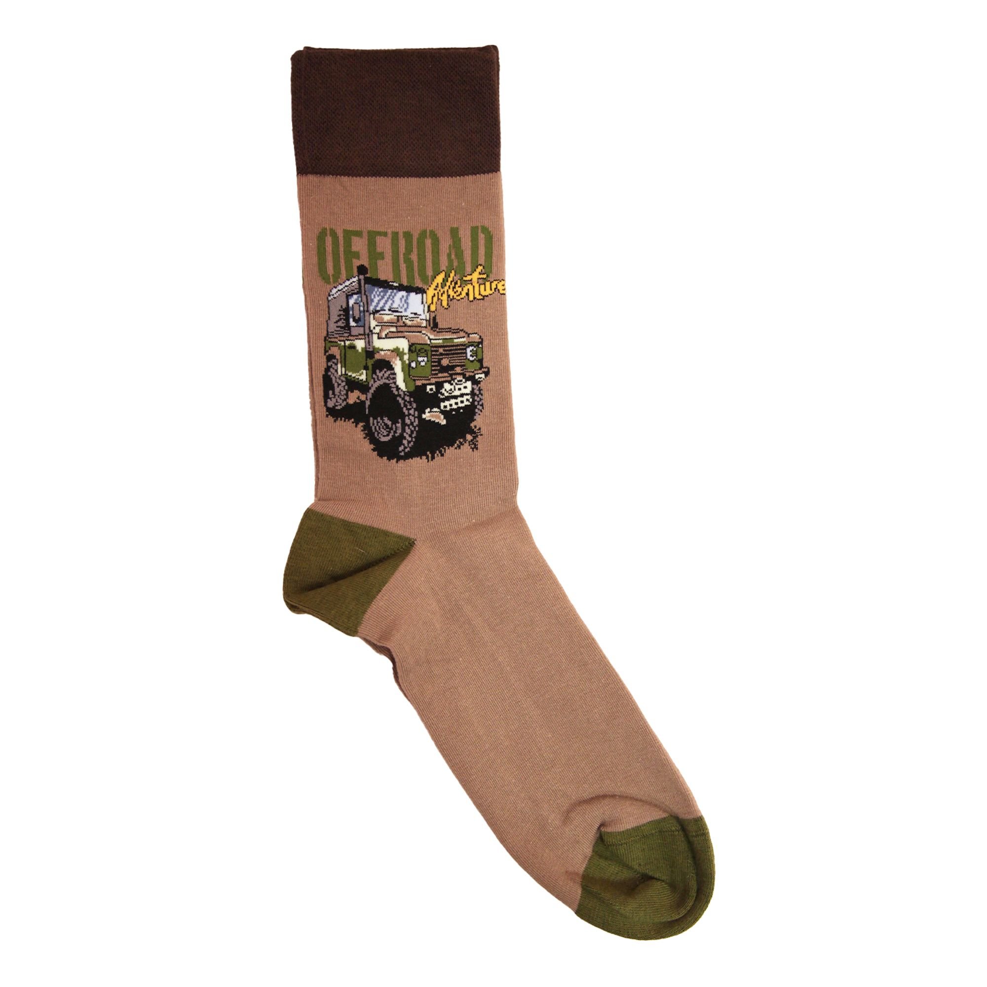 Simply Essentials Simply Essentials Men's Toys Safari Truck Socks in Beige - 3