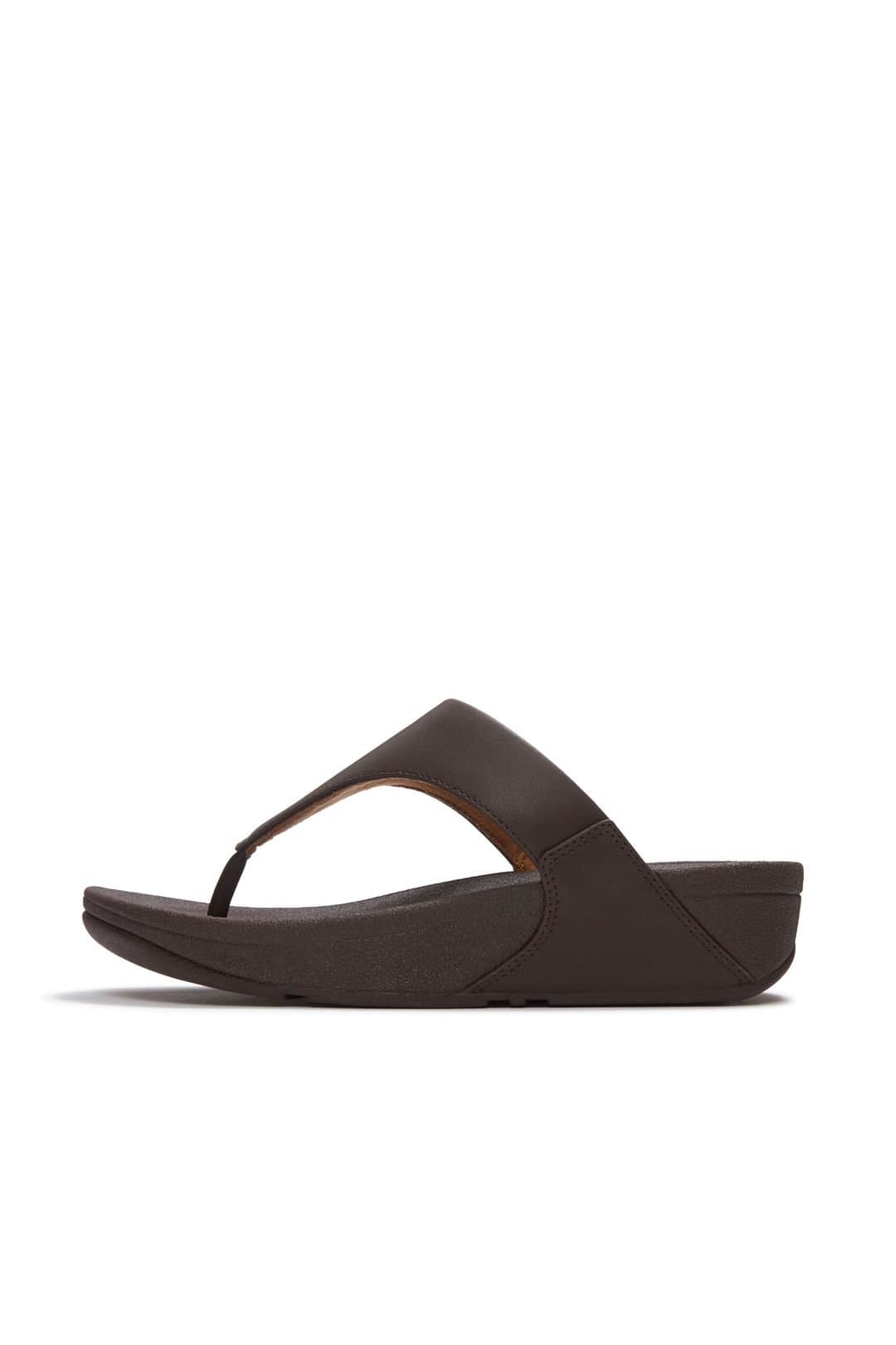 FitFlop FitFlop Women's Lulu Leather Toepost Chocolate Brown
