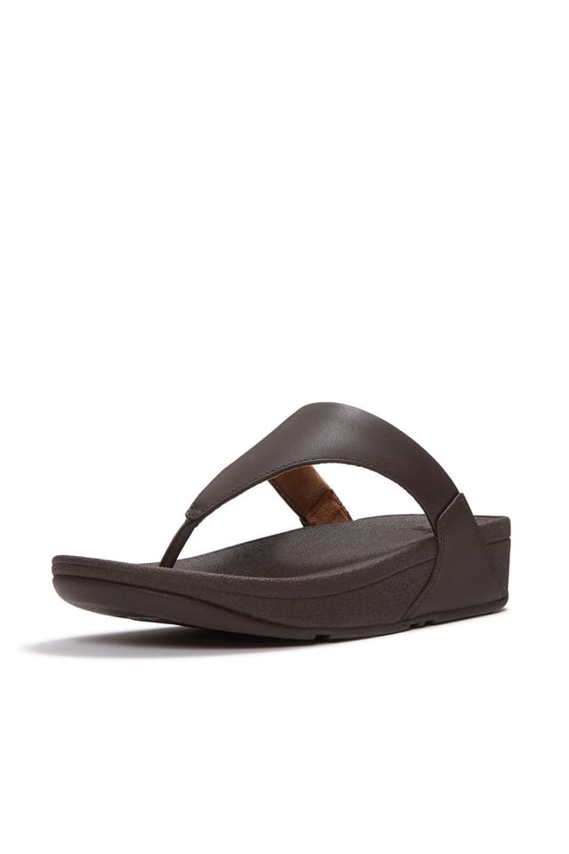 FitFlop FitFlop Women's Lulu Leather Toepost Chocolate Brown - 2