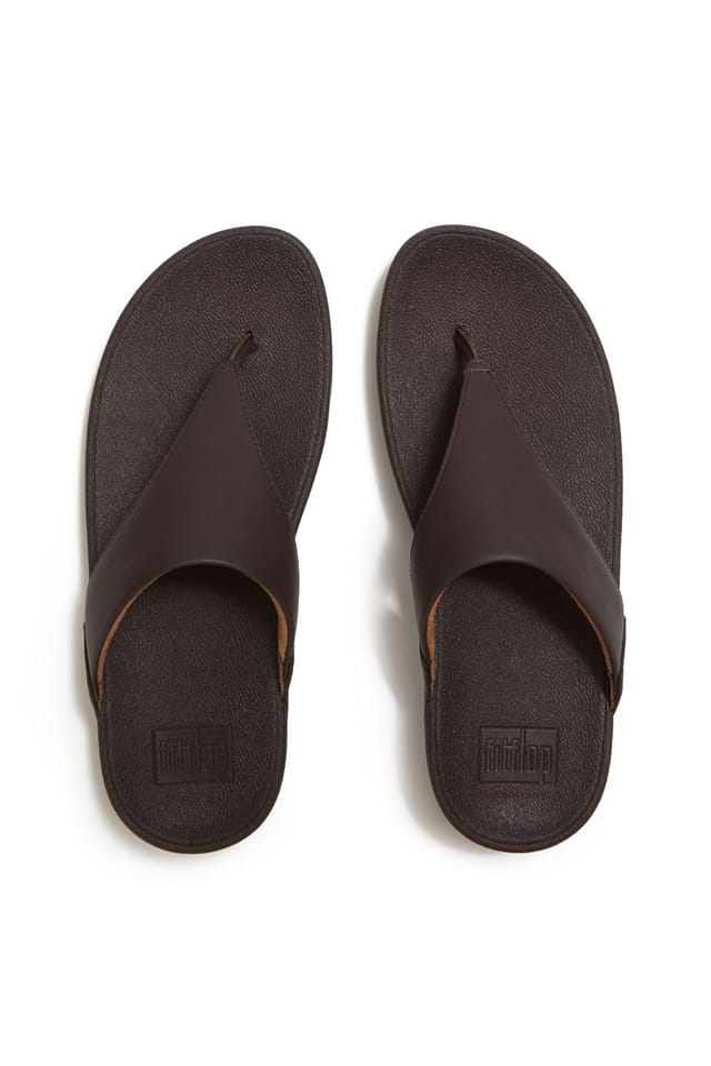 FitFlop FitFlop Women's Lulu Leather Toepost Chocolate Brown - 3