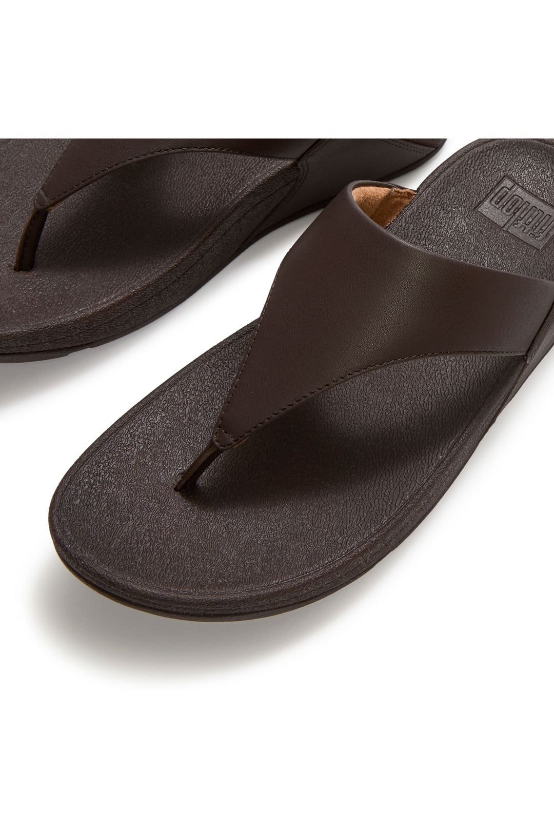 FitFlop FitFlop Women's Lulu Leather Toepost Chocolate Brown - 4