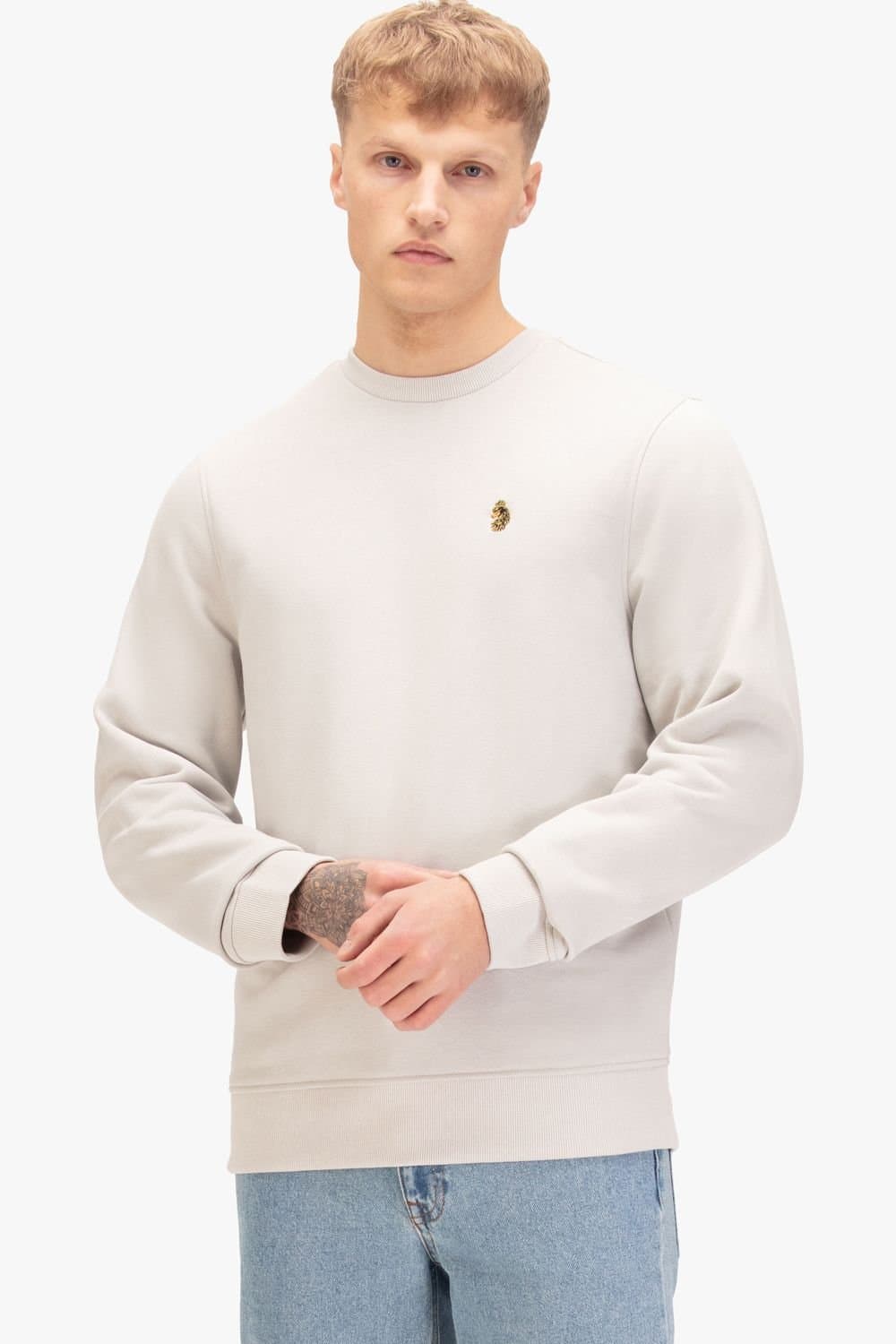 Luke 1977 Luke 1977 Men's London 1000 Crew Sweat in Light Grey