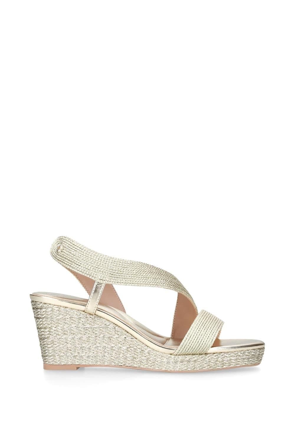 Carvela Carvela Women's 'Gala Wedge 70' Fabric Heels in Gold
