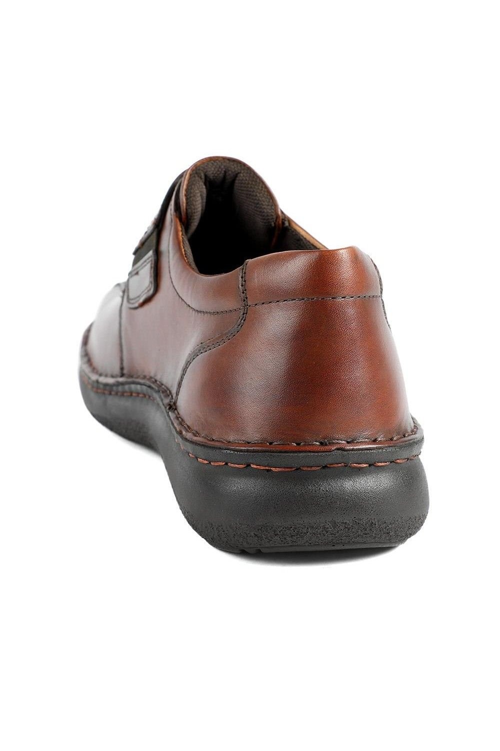 Pavers Pavers Men's Wide Fit Leather Smart Adjustable Fit Shoes in Brown - 3