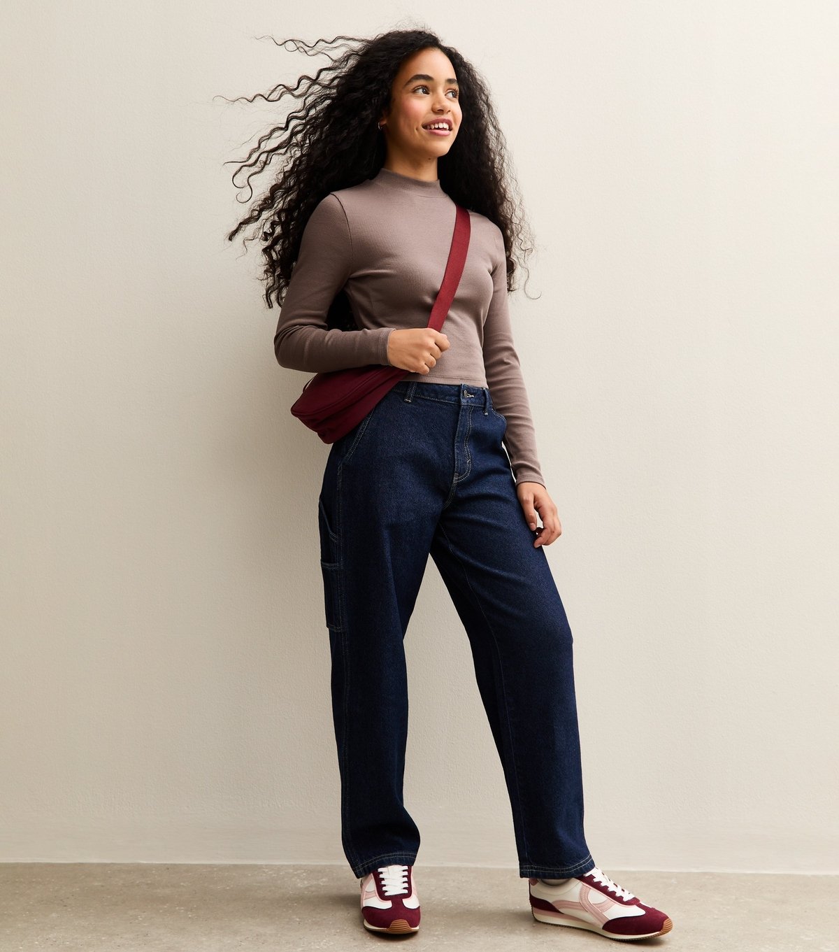 New Look Girls' Mink Long Sleeve High Neck Top New Look - 3