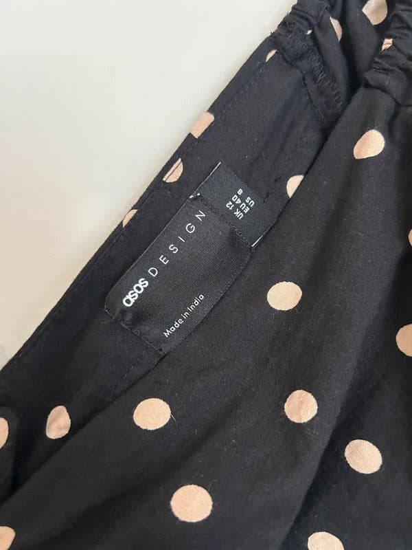 ASOS Design Black ASOS Design long sleeve mini dress with spots