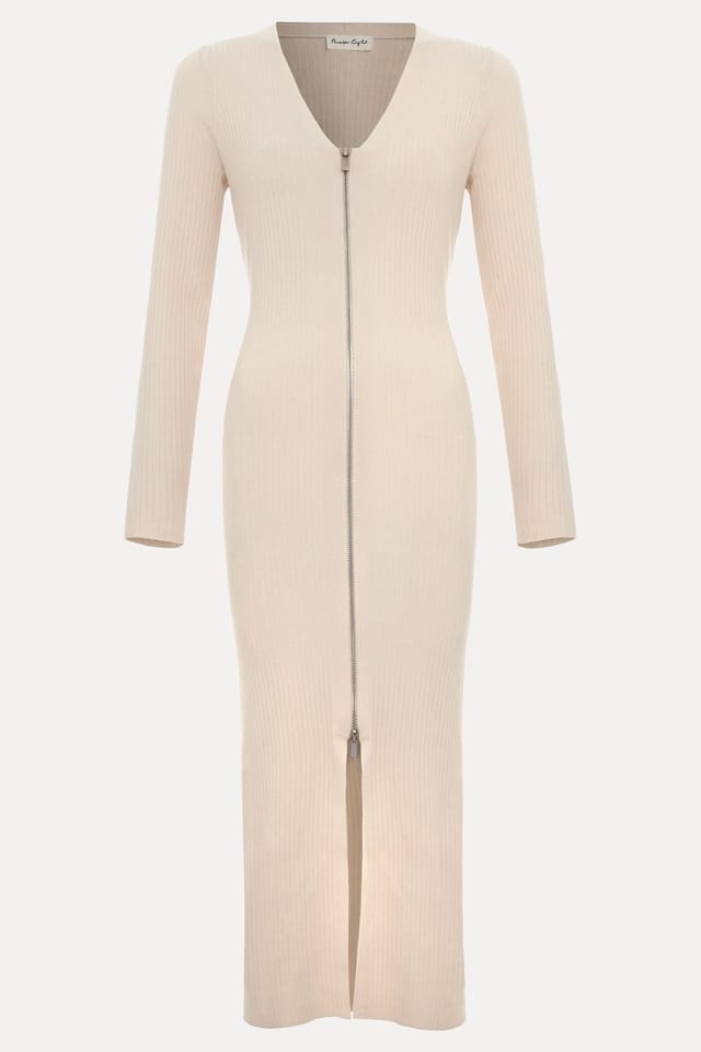 Phase Eight Phase Eight Women's Ella Ribbed Knit Dress in Light Beige - 2