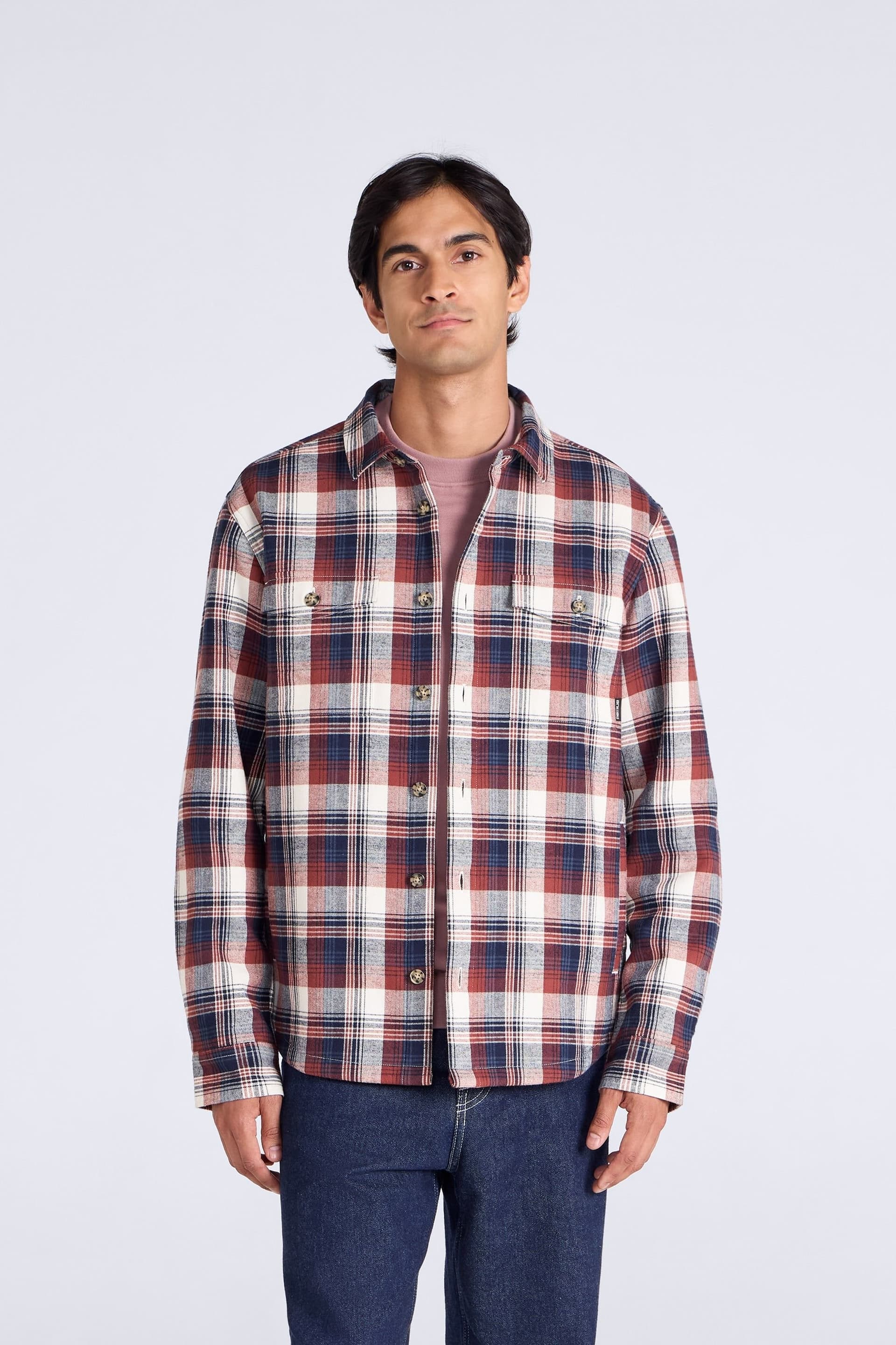 Animal Animal Men's 'Seth' Soft Fleece Bonded Warm Lightweight Casual Outdoor Shacket in Dark Blue