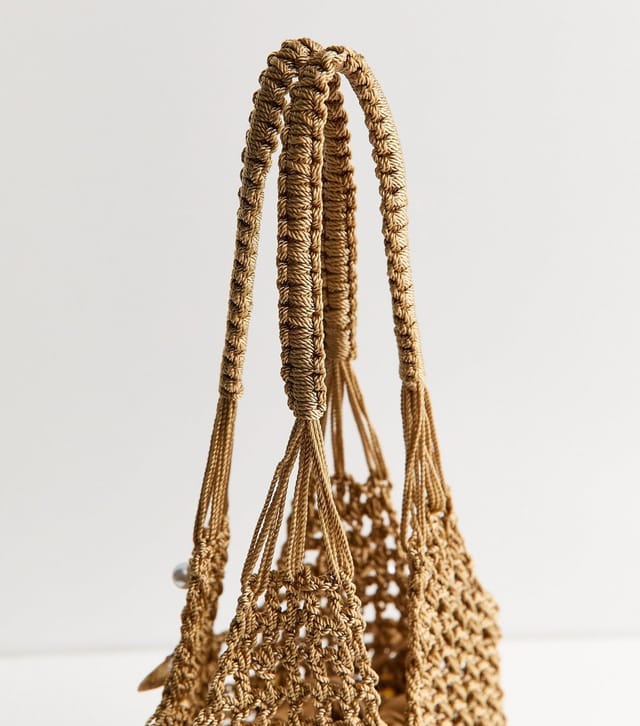 New Look Stone Woven Shell Embellished Grab Bag New Look - 3