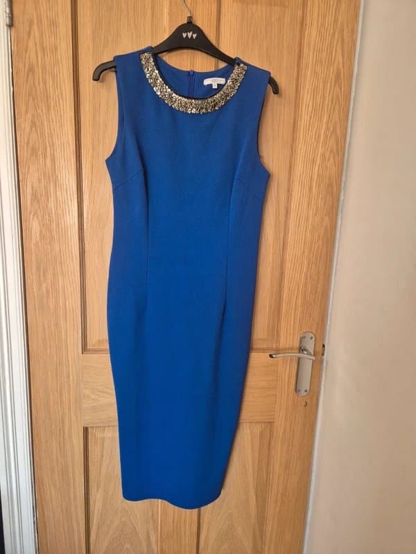 New Look Royal blue bodycon dress with sequin detail UK 12