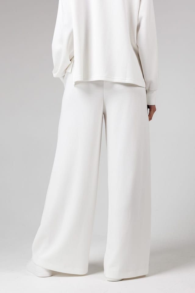 French Connection French Connection Women's Luxe Wide Leg Draped Trouser in Off-White - 2