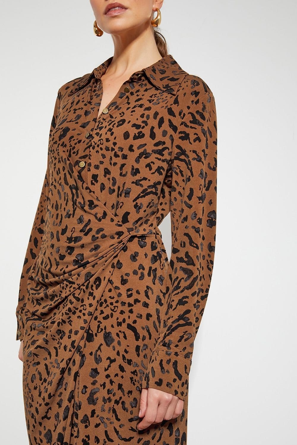 Monsoon Monsoon Women's Aubrey Jersey Leopard Print Dress in Brown - 4