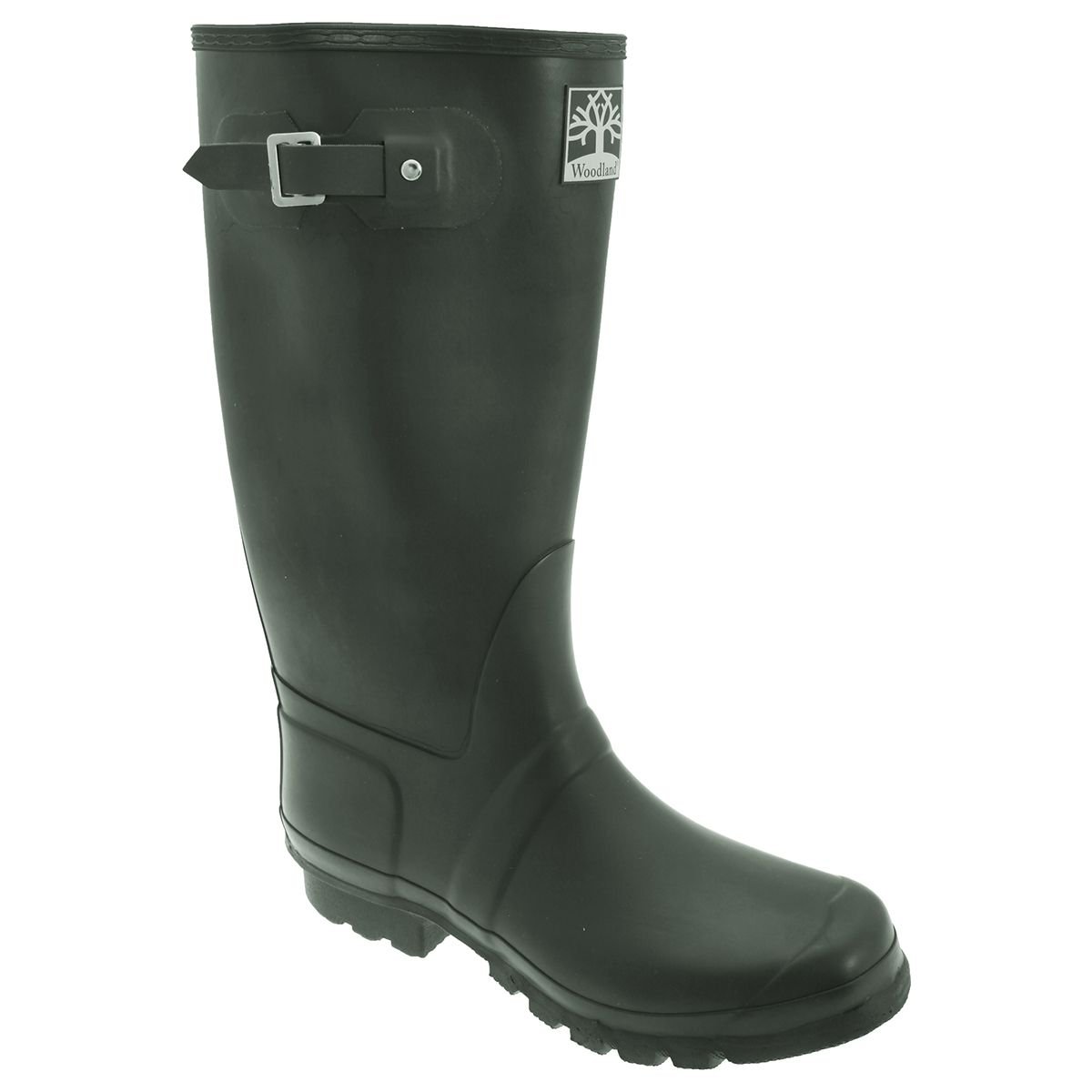 Woodland Woodland Men's Quality Strap Wide Fit Wellington Boots in Green - 4