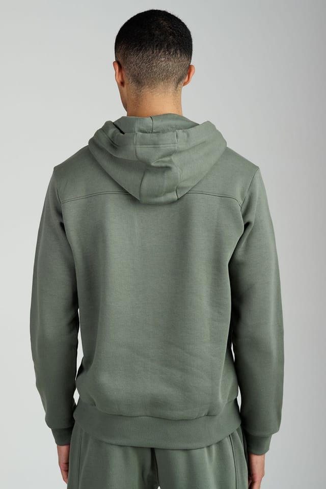 Santa Barbara Polo & Racquet Club Santa Barbara Polo & Racquet Club Men's Cotton Rich Pullover Hoodie with Drawstring & Kangaroo Pocket in Khaki - 2