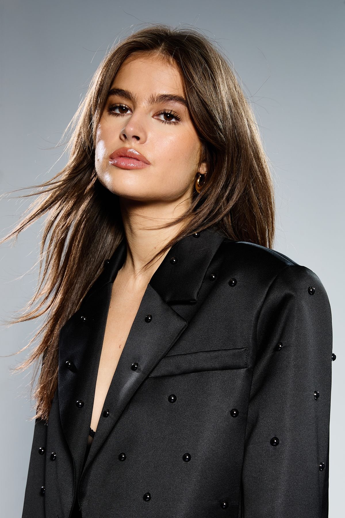 RUNWAY 1.8.1.8 RUNWAY 1.8.1.8 Women's Stud Detail Single Breasted Blazer in Black - 4