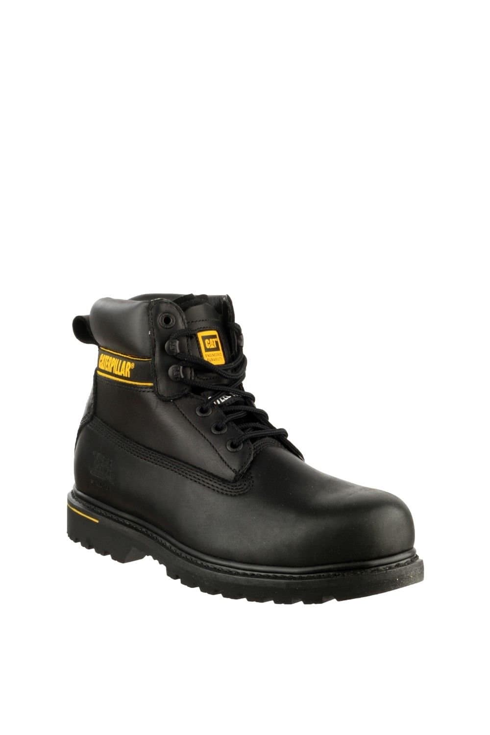 Caterpillar Caterpillar Men's 'Holton S3' Leather Safety Boots in Black