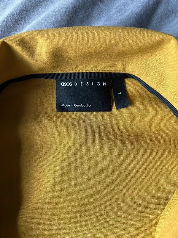 ASOS Design Mustard short sleeve shirt