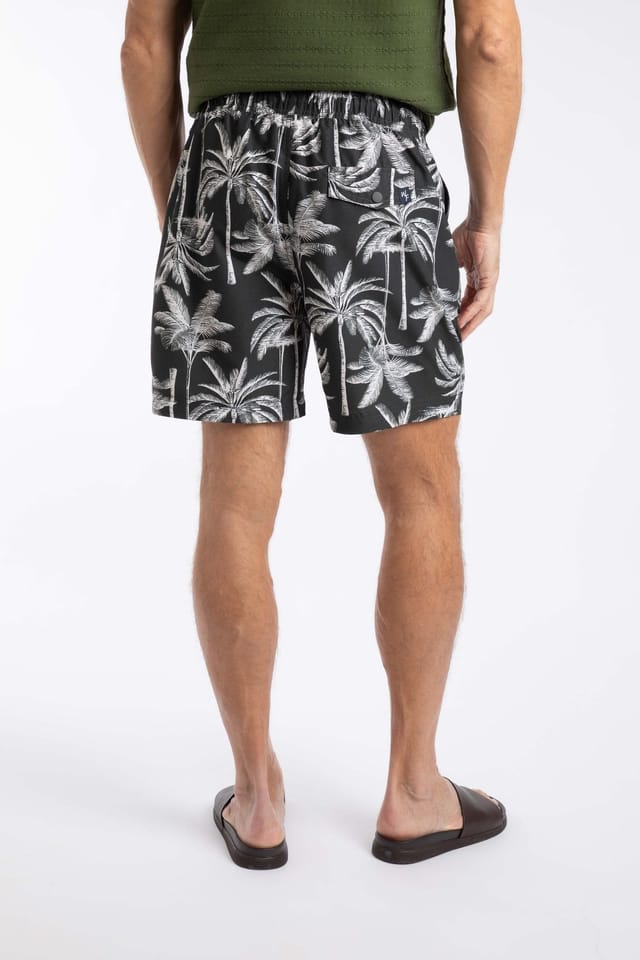 Weird Fish Weird Fish Men's Orcha Printed Swim Shorts in Black - 3