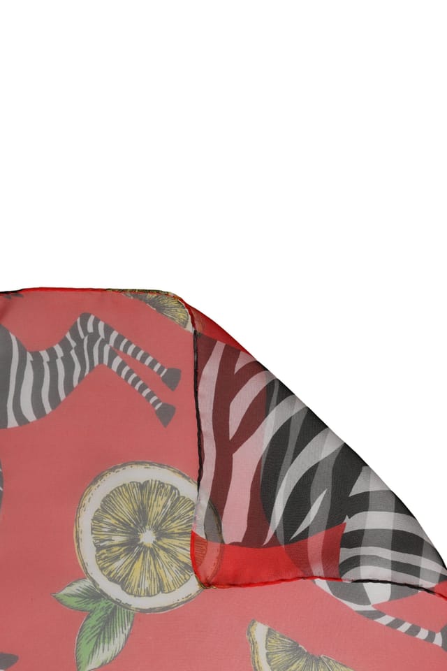 Dolce & Gabbana Dolce & Gabbana Women's Zebra Print Silk Wrap Shawl Stole Scarf in Coral - 3